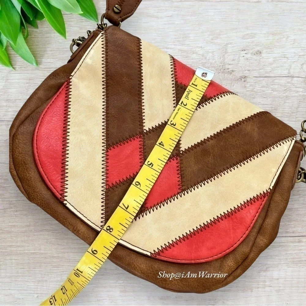 Steven Madden NWT chevron boho leather crossbody purse *shop@iamwarrior